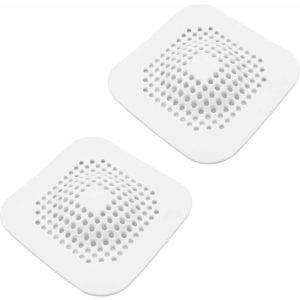 FVO 2 Pieces Universal Silicone Drain Strainer, Silicone Hair Catcher for Shower, Shower Strainer Drain Hair with 4 Suction Cups, Shower Hair Catcher