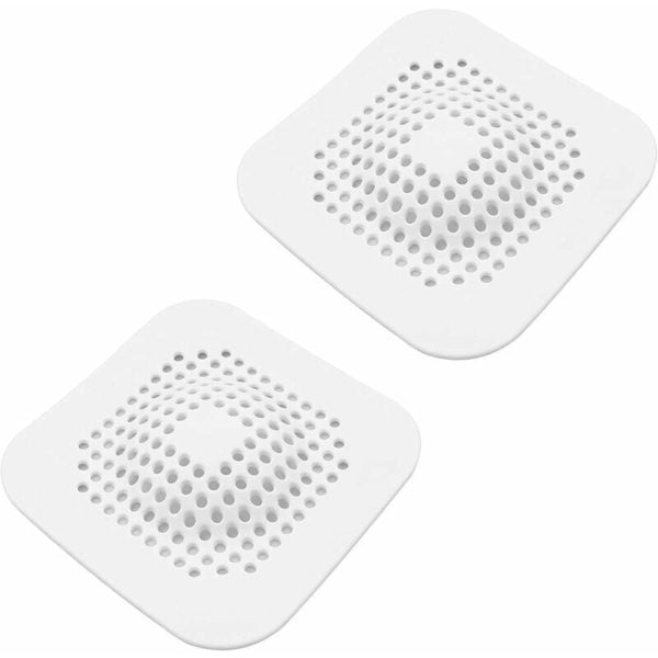 FVO 2 Pieces Universal Silicone Drain Strainer, Silicone Hair Catcher for Shower, Shower Strainer Drain Hair with 4 Suction Cups, Shower Hair Catcher
