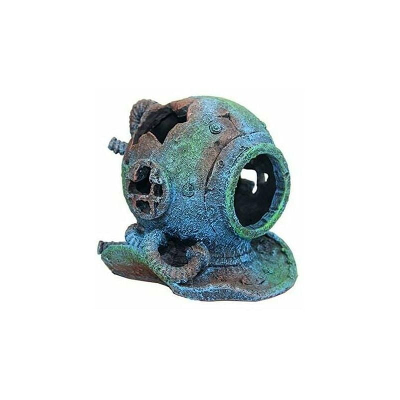 FVO Diving Helmet Wreck Fish Tank Aquarium Landscaping Decoration Vintage Decorative Resin Hideout Shrimp Breeding Shelter, Practical Fish Tank