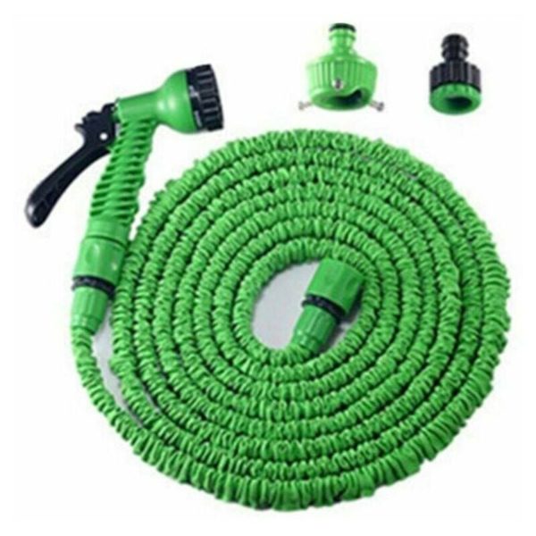 FVO Expandable Garden Hose with 7-Function Spray Nozzle, Telescopic Irrigation Hose, Collapsible Hose for Easy Home Storage (7.5m/25ft in Extension)