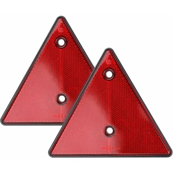 FVO Piece Reflector Triangle Red Reflectors Triangles Reflective Trailer Triangle Signal Reflector Bolt-on Fixed for Trailer Caravan Truck Tractor