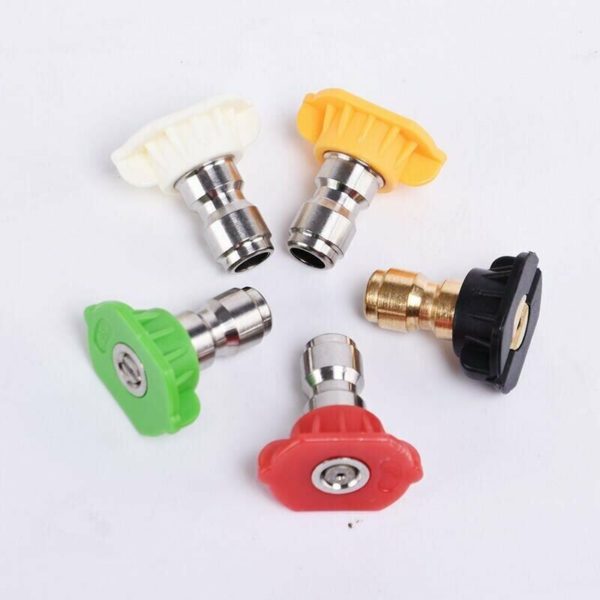 FVO Pressure Washer Nozzle - 5pcs Pressure Washer Spray Nozzles Variety Degrees Configured for Quick Connection(Five Colors)