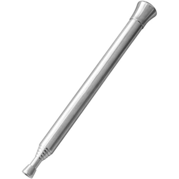 Fireplace Bellows Foldable Outdoor Blowing Fire Tube 6 Sections Stainless Steel Fire Blower Pipe Silver Telescopic Gear Campfire Tool for Camping