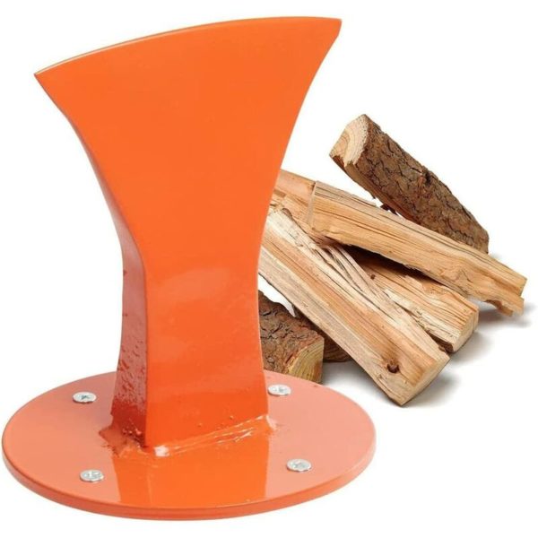 Firewood Lit Splitter,Wood Splitter,Manual Log Splitter,Firewood Lit Split Cast Iron Wedge Fits viipoo Fire Pits,Orange