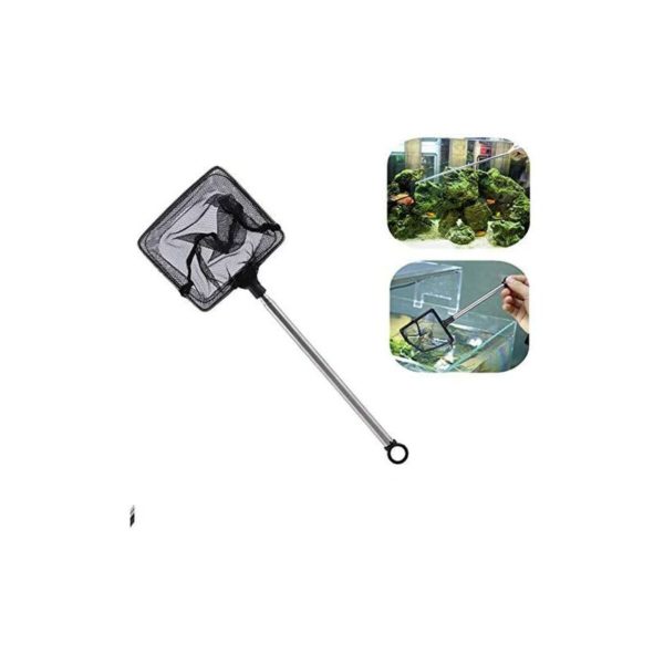 Fishing Net Aquarium Fish Tank Accessories Foaming Fishnet Adjustable Telescopic Goldfish Net Shrimp Nets Landing Net (Square)