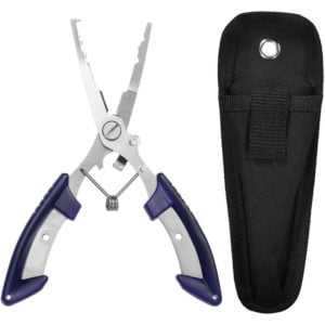 Fishing Pliers Scissors Aluminium Fishing Pliers Saltwater Multi-tool Hook Remover Fishing Line Cutting Stainless Steel, Blue - Blue - Taruor