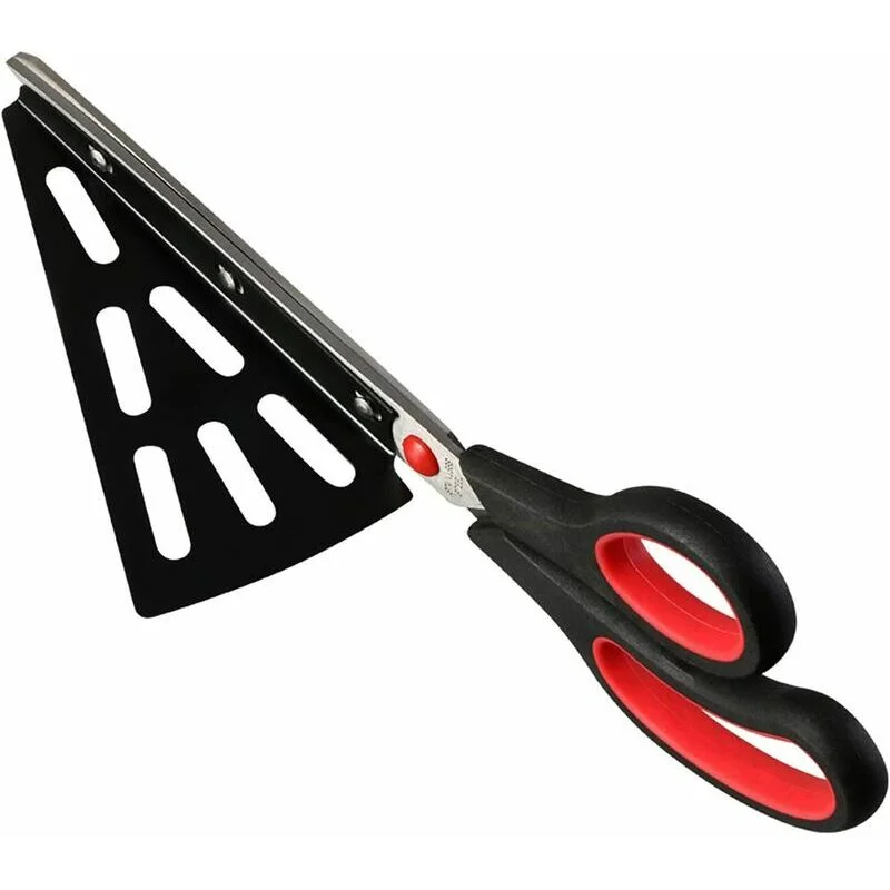 Flkwoh - 28 cm stainless steel pizza scissors, kitchen scissors with removable pizza shovel, (multi-function not only for pizza) kitchen helper