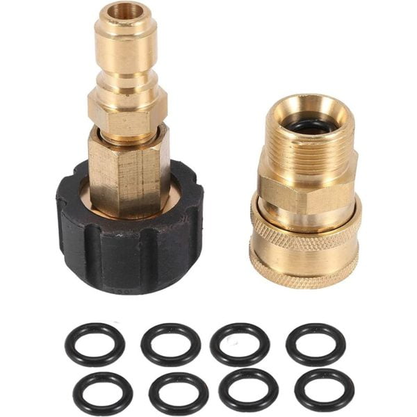 Flkwoh - High Pressure Washer Kit, M22.14mm, Swivel on M22 Metric Fitting, M22-14 Swivel + 3/8 Plug, Quick Coupler + M22 Connector Set, 5000 psi