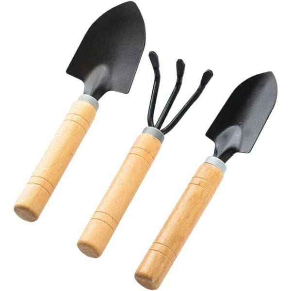 Flkwoh - Mini Gardening Tools 3 Pieces Gardening Tools Set Gardening Kit Small Garden Tools Set for Plants Garden Tools Kit Shovel Spade Small Rakes