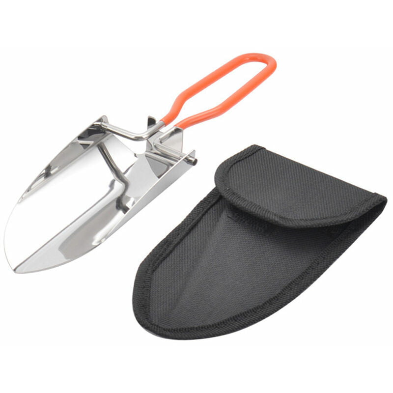 Foldable and portable garden shovel Stainless steel gardening shovel Foldable camping shovel Soil shovel, pvc handle Oxford bag - pvc handle Oxford