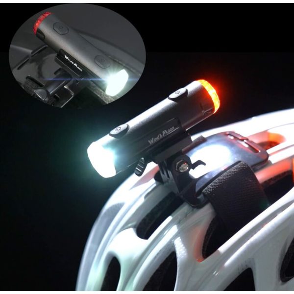 Front and rear bike helmet light, front and rear helmet light up to 200LM, 5 flashing light modes, usb rechargeable waterproof riding helmet light