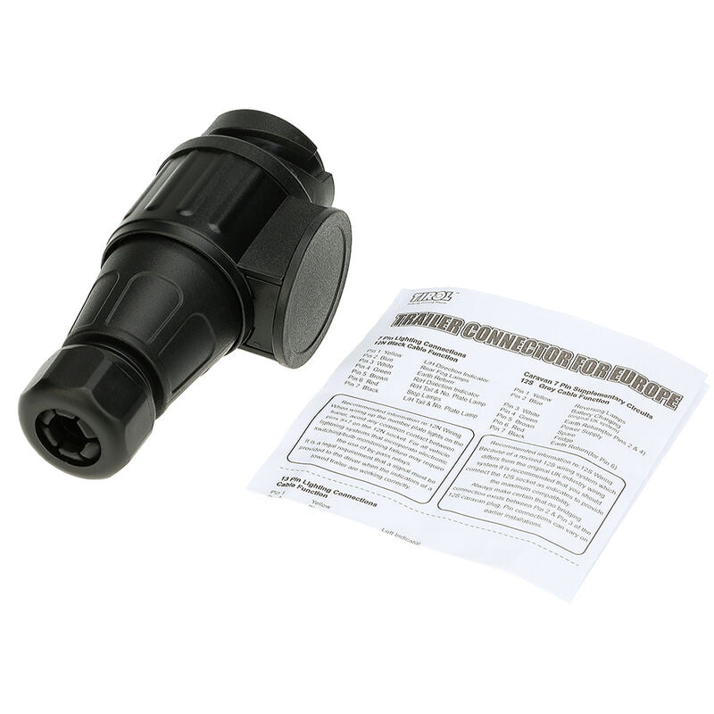 Frosted Material 13-Pin Trailer Plug 12V 13-Pole Tow Bar Towing Plug n Type-Vehicle End