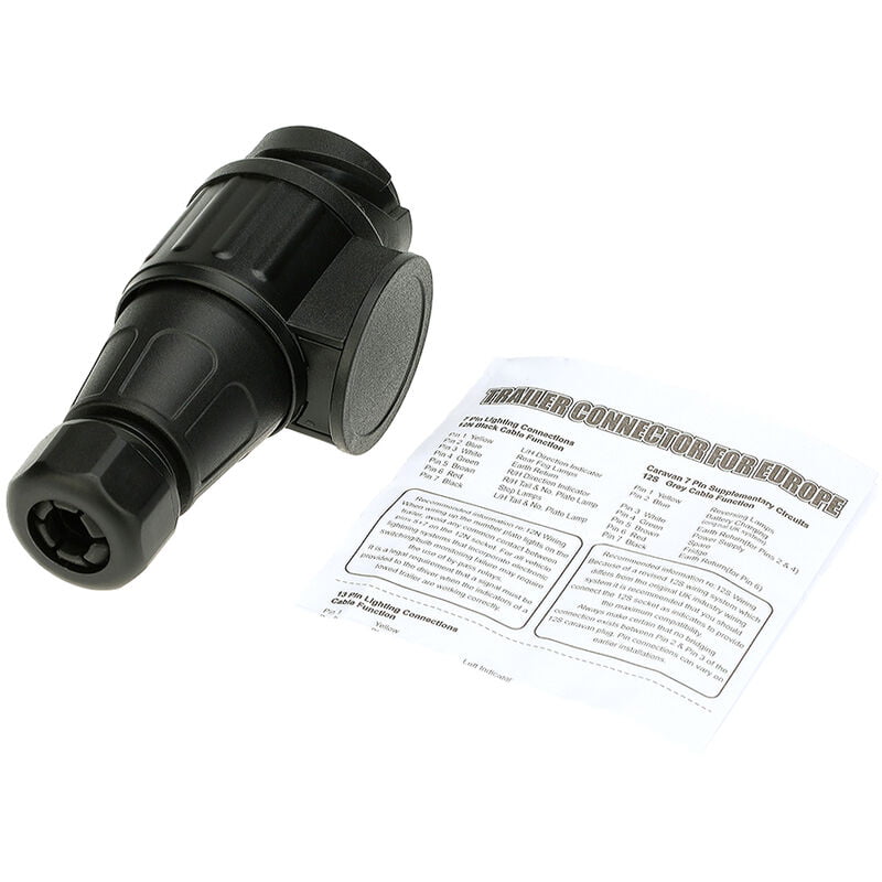 Frosted Material 13-Pin Trailer Plug 12V 13-Pole Tow Bar Towing Plug n Type-Vehicle End