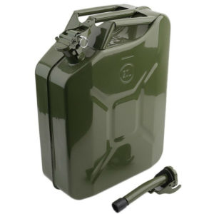 Fuel Can, 20L Metal Jerry Can With Spout for Plate Petrol Diesel Gasoline Storage (Green)