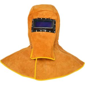 Full Protective Cowhide Leather Welder Hood Welding Helmet With Neck Shoulder Protective Gear, Welding Caps Welding Helmet with Auto Darkening Filter