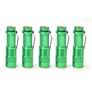 Fvbjd - 5pcs Mini Telescopic Zoom Rechargeable Flashlight - green