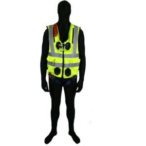 G-Force Yellow Hi Viz Elasticated Full Body Height Safety Fall Arrest Harness Jacket With Quick Release Buckles m-xl