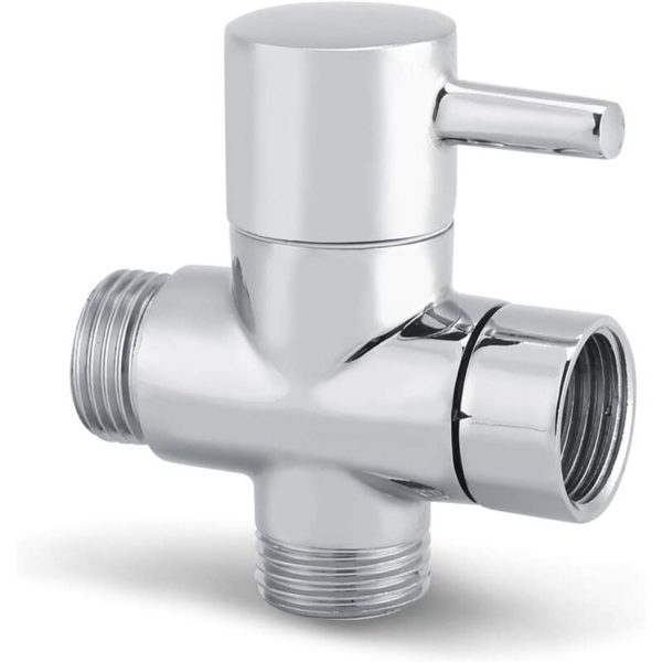 G1/2 Inch 3 Way Shower Arm Diverter Valve, Universal Bathroom Shower System Replacement Part For Hand Held Shower Head