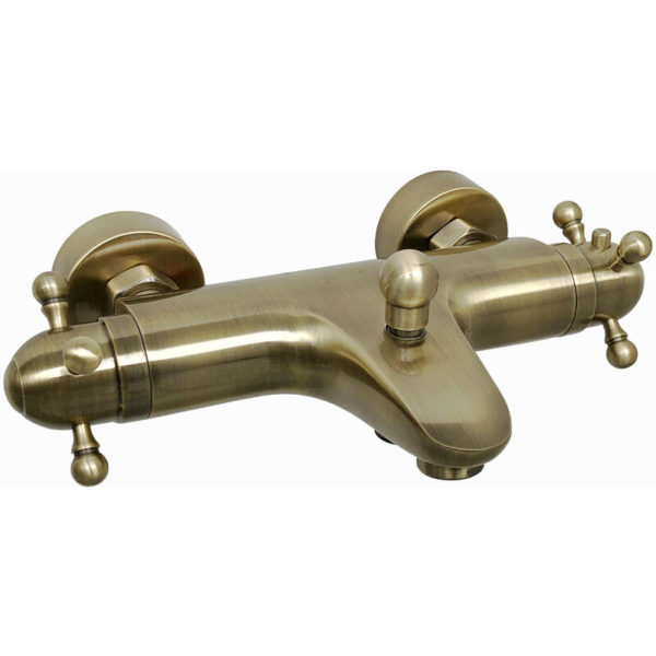 Gallant, BBT0218, Antique Bronze, Thermostatic Wall Mounted Bath Shower Mixer Tap Valve, Solid Brass, Anti-Scald Device, Temperature Control,