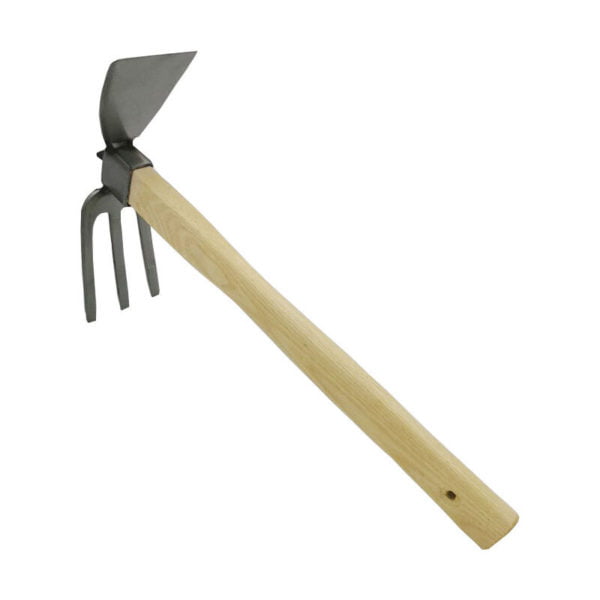 Garden Hoes Dual Headed Weeding Tool - Cultivator Prongs Combo Garden Tools with Stainless Steel Blade Head and Forks