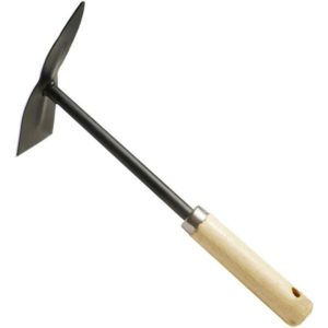 Garden Hoes Wooden Metal Pickaxe, Carbon Steel Pickaxe - Heavy Duty for Loosening Soil, Weeding and Digging Rust Proof