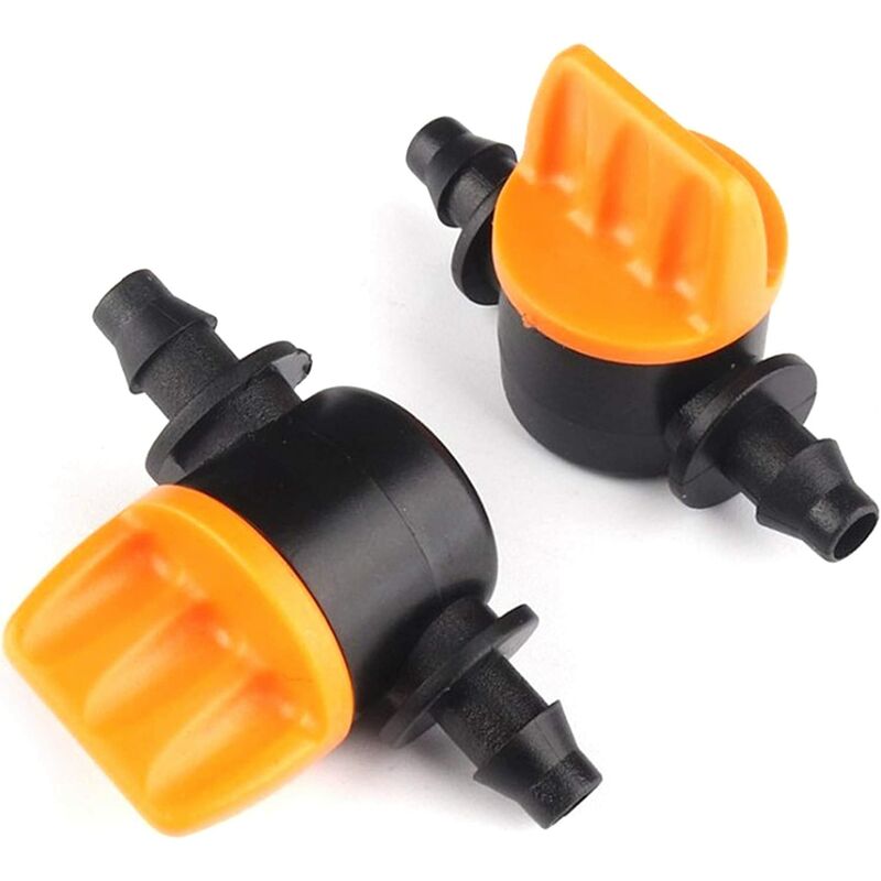 Garden Hose 1/4 Miniature Valve 4/7mm Garden Irrigation Switch Coupling Barbed Split Hose Valve, Drip Irrigation Fittings, 10pcs