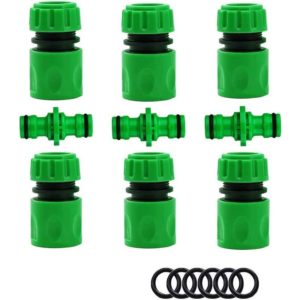 Garden Hose Connector, Watering Connector Hose Accessories (6 Quick Hose Connector, 3 Double Male Connector), Quick and Easy Connect Kit.
