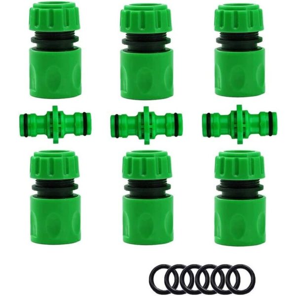 Garden Hose Connector, Watering Connector Hose Accessories (6 Quick Hose Connector, 3 Double Male Connector), Quick and Easy Connect Kit.