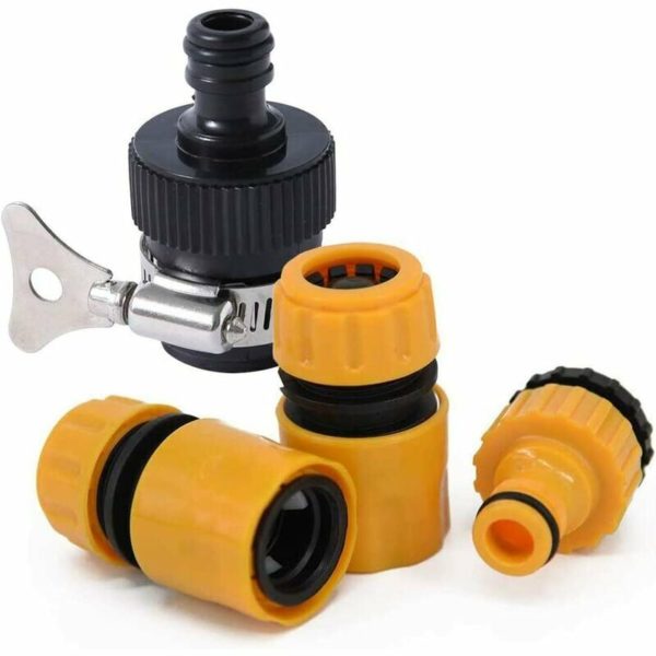 Garden Hose Coupler Hose Quick Coupler Kit 3/4 Hose Quick Connect4pcs Plastic Quick Hose Coupler for Garden Hose 1/2, 3/4 Hose Quick Connect