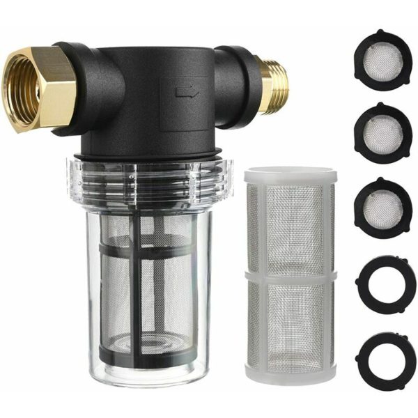 Garden Hose Filter Pressure Washer Water Inlet Sediment Inline Filter 40 Mesh Screen Extra 100 Mesh