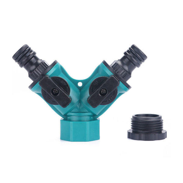 Garden Hose Splitter, 3/4' 2 Way Plastic Water Hose Splitter, Garden Hose Connector with Faucet Watering Shut Off for Landscaping, Gardening, Flower