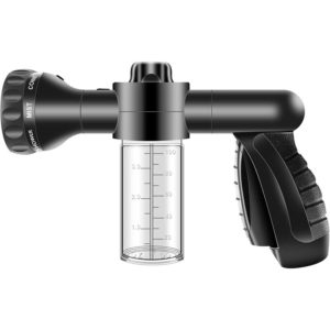 Garden Hose Spray Gun - High Pressure Garden Hose Attachment with Soap/Fertilizer Tank | 8 Mode Jet Wash Sprinkler,1pc,Black