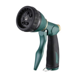 Garden Hose Sprayer Heavy Duty 100% Metal High Pressure Spray Nozzle Garden Hose Nozzle 7 Patterns for Garden Watering, Car Wash and Pet Shower Green
