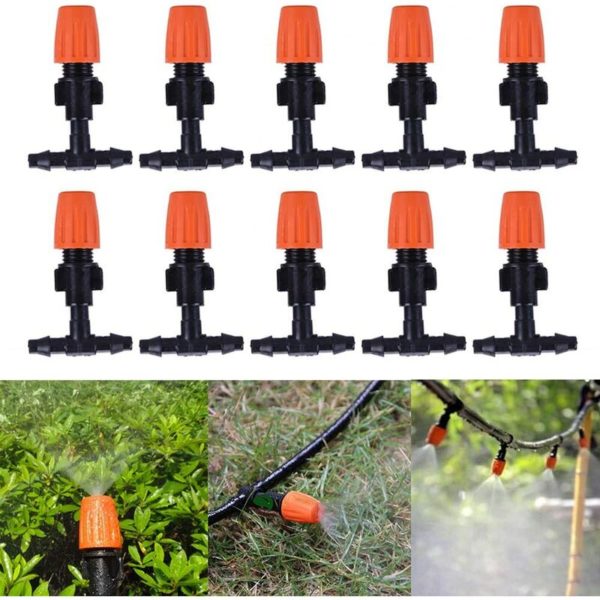 Garden Irrigation System,10PCS Drip Irrigation Kit Automatic Watering System Drip Micro Sprinkler Shrub Drip Kit Adjustable Nozzle Sprinkler Sprayer