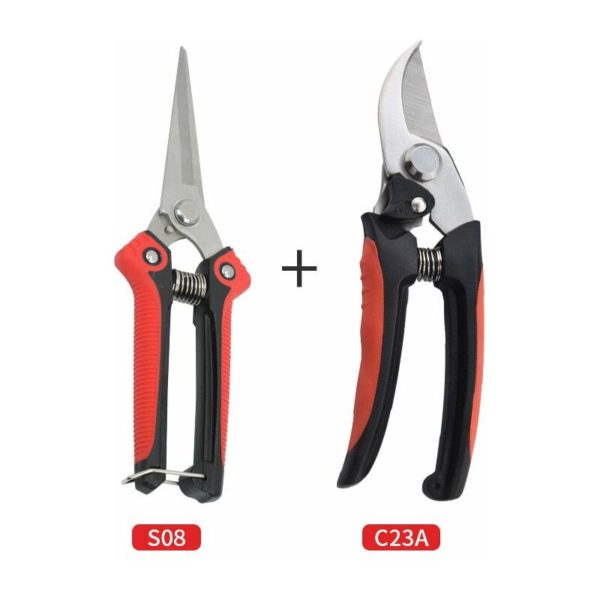 Garden Pruning Shears Gardening Secateurs and Scissors Stainless Steel Hand Gardening Scissors 2 Pieces