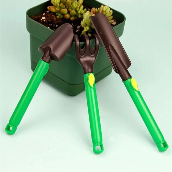 Garden Shovel Garden Tool Kit Plastic Gardening Tools Kit Trowel Rake Shovel for Gardening Lovers (Color : Green, Size: Together)