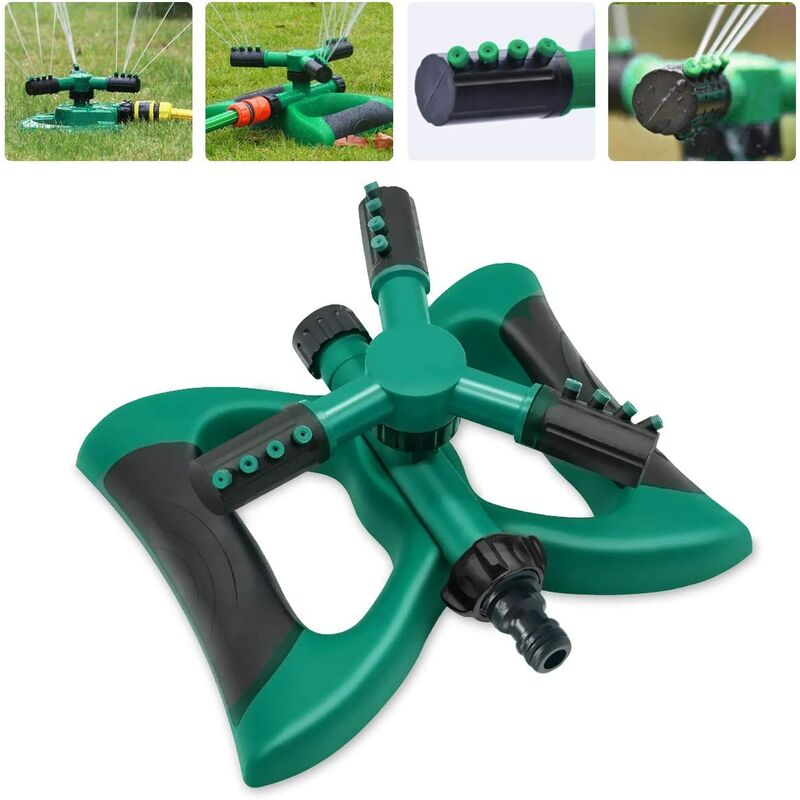 Garden Sprinkler, 360° Automatic Sprinkler with 3 Arms Irrigation ...