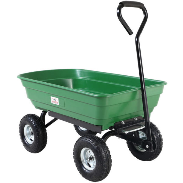 Garden Tipping Cart Dump Truck Wheelbarrow Trolley Wagon 300kg Tipper Trolley Truck Trailer Green Gardening Wheeled - Gardebruk