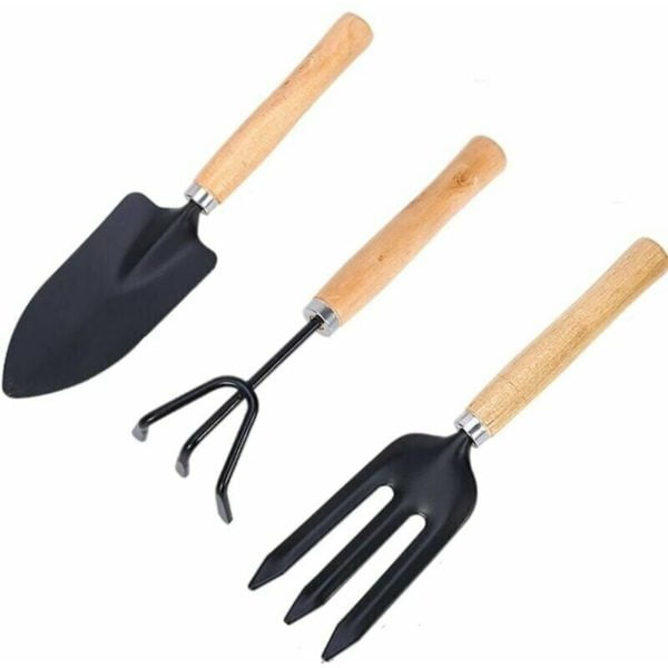 Garden Tools, 3 Pcs Mini Plant Garden Tools Set Small Shovel Shovel Rake Handle for Indoor Outdoor Garden Plants