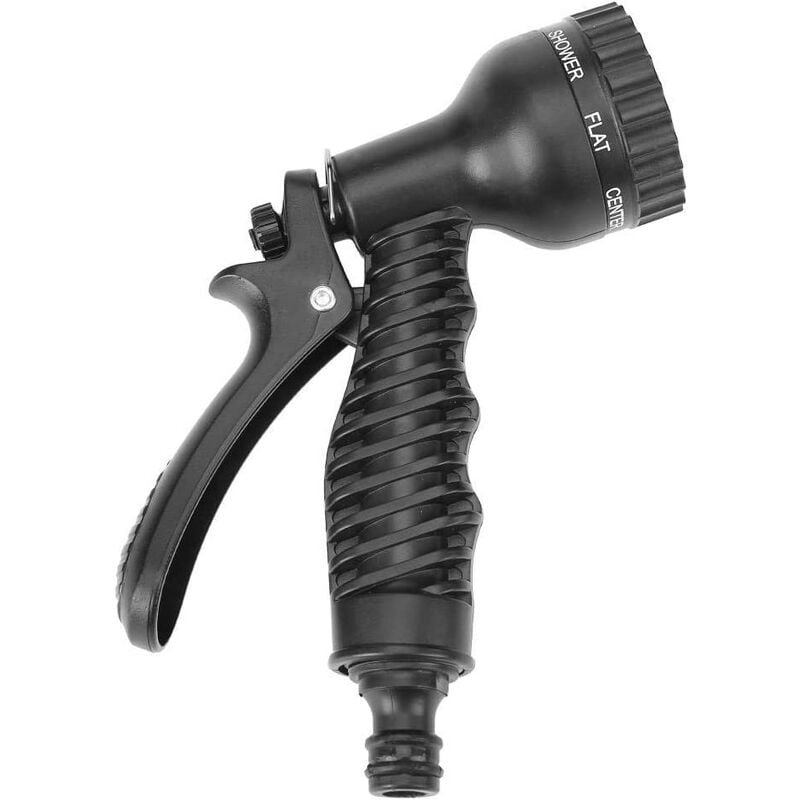 Garden hand shower, watering spray with 7 jet types garden shower hand shower for lawn watering, car wash, pet bath, sidewalk cleaning