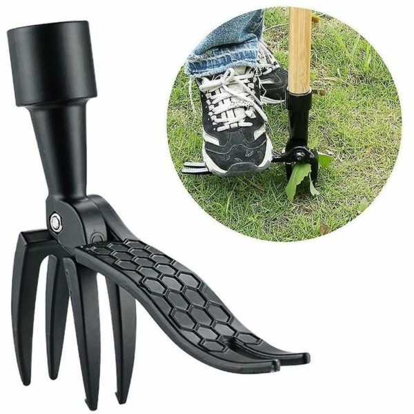 Garden hand weeding tool with bendless weeding shovel