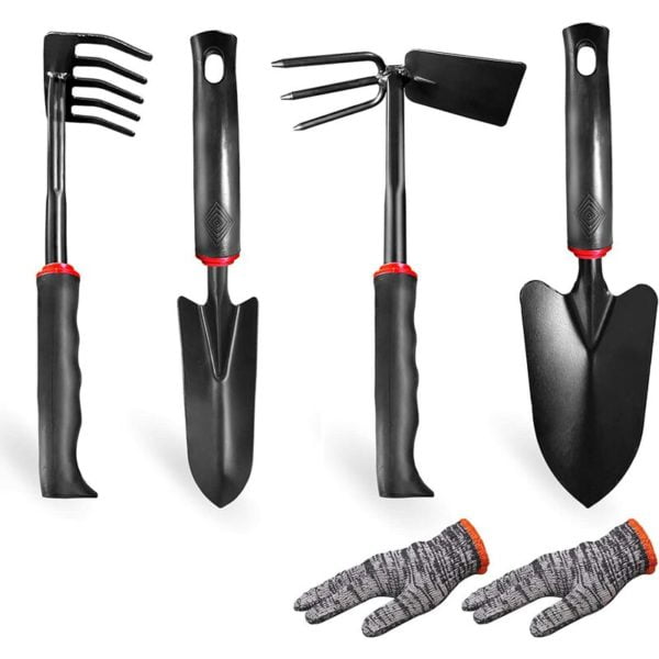 Gardening Tool Set, 5 Piece Fine Iron Gardening Outdoor Hand Tools ...