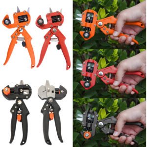 Gardening Tools Grafting Pruner Shears Chopper Cutting Tree with 2 Blades Plant Vaccination Secateurs Scissors Red Black