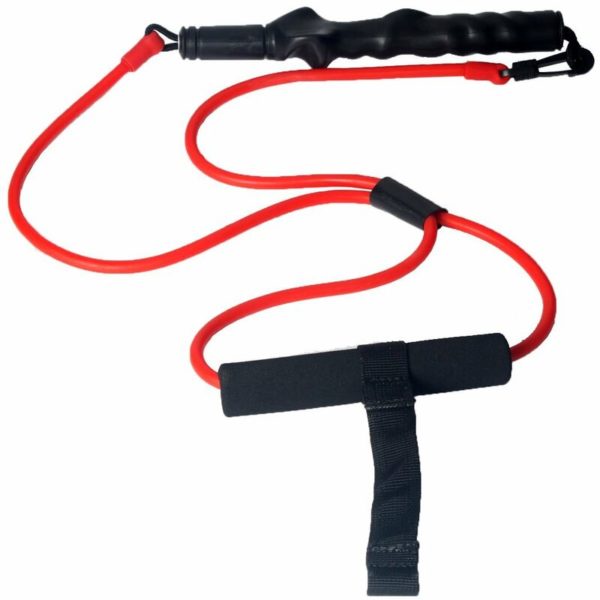 Golf training device with resistance bands for swing training