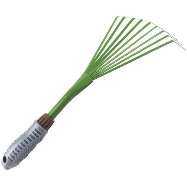 Grass Rake Lawn Broom Leaf Broom Nine Teeth Handy Rake Teeth Grass Debris Rake Lawn Large Grass Rake Mini Garden Rake with Handle for Lawn, Garden