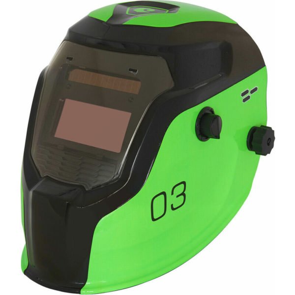 Green Auto Darkening Welding Helmet - Shade Variable Control - Grinding Function