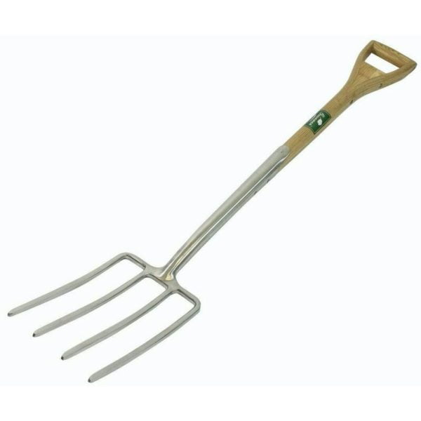 Greenman Digging Fork Stainless Steel Heavy Duty Ash Handled 102cm (42")