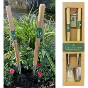 Greenman Garden Tools - Garden Gift Set Long Handle Trowel & Fork Gift Set Stainless Steel Hand Tools