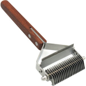 Grooming Dematting Comb Tool Kit - Double Sided Blade Rake Comb Grooming Comb - Removes Loose Undercoat, Knots, Mats and Tangled Hair