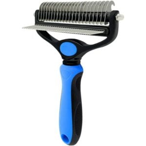 Grooming Detangling Comb Tool Kit 2 in 1 Double Sided Blade Rake Pet Rake and Massage Combs for Cats